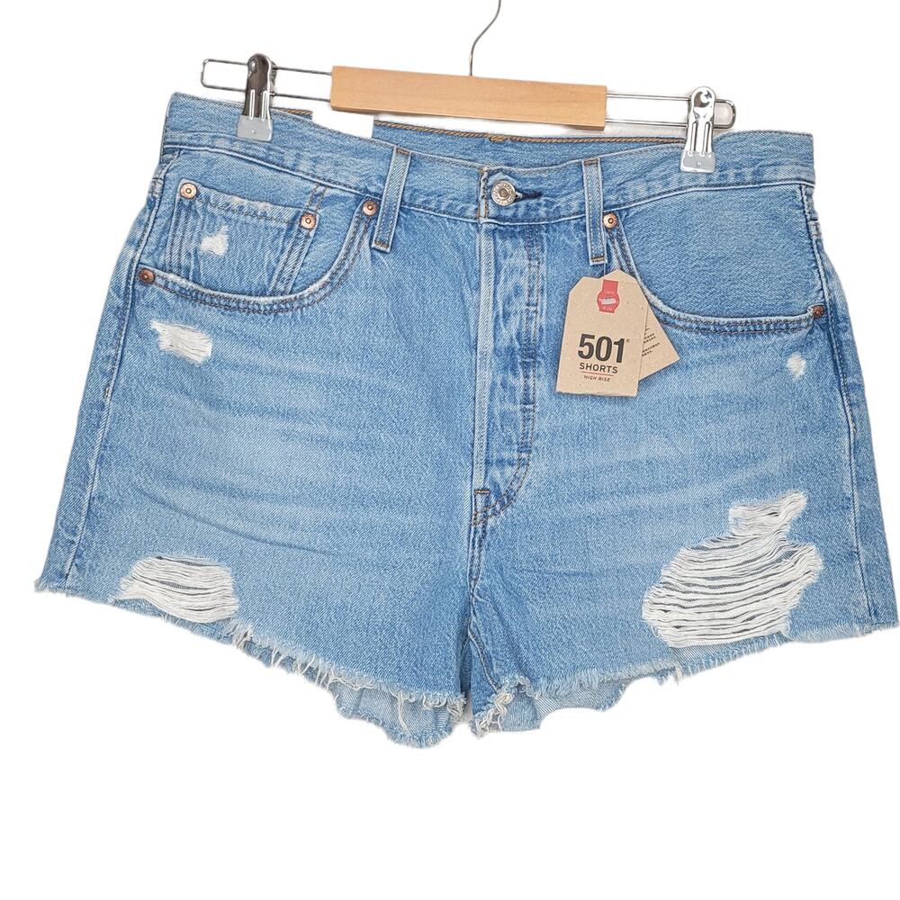 Levi's 501 High Rise Distressed Shorts, 100% Cotton, Size 31, New with Tags
